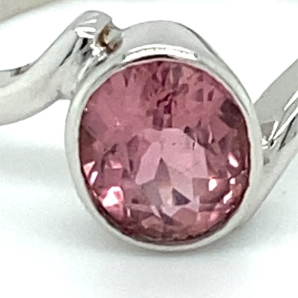 Pink Tourmaline 1.35ct Solid 18K White Gold Ring - Picture 6 of 6